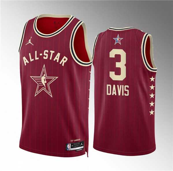 Men%27s 2024 All-Star #3 Anthony Davis Crimson Stitched Basketball Jersey->2024 all star->NBA Jersey